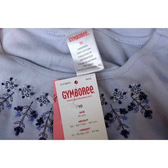 NWT 2005 Gymboree Winter Princess Lilac T-shirt Beaded Flowers Snowflakes sz 10 - Picture 6 of 6